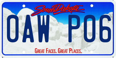 SD license plate 0AWP06