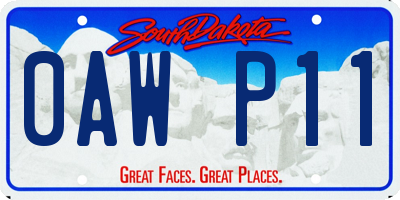 SD license plate 0AWP11