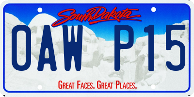 SD license plate 0AWP15