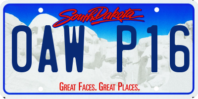 SD license plate 0AWP16