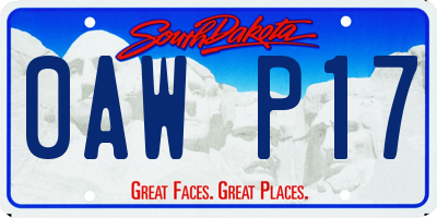 SD license plate 0AWP17