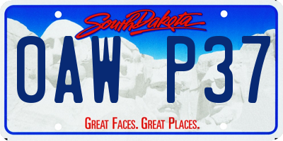 SD license plate 0AWP37