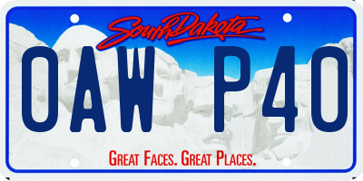 SD license plate 0AWP40