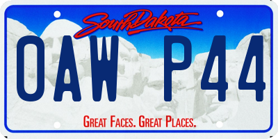SD license plate 0AWP44