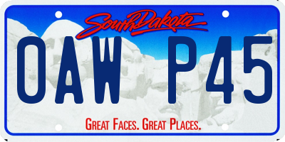 SD license plate 0AWP45