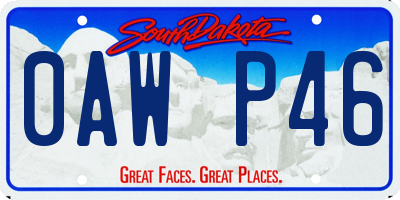SD license plate 0AWP46