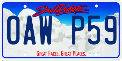 SD license plate 0AWP59
