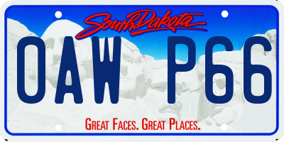 SD license plate 0AWP66