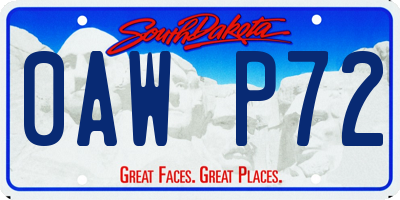 SD license plate 0AWP72