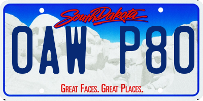 SD license plate 0AWP80