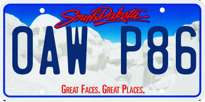 SD license plate 0AWP86