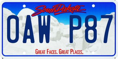 SD license plate 0AWP87