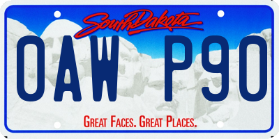 SD license plate 0AWP90