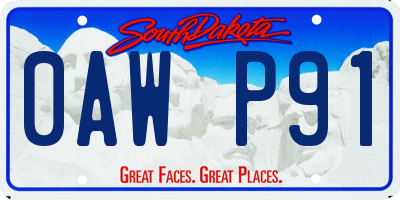 SD license plate 0AWP91