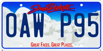 SD license plate 0AWP95