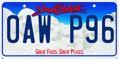 SD license plate 0AWP96