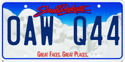 SD license plate 0AWQ44