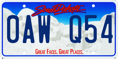 SD license plate 0AWQ54