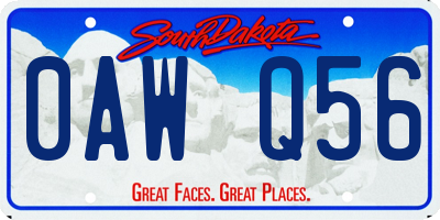 SD license plate 0AWQ56