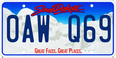 SD license plate 0AWQ69