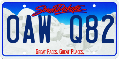 SD license plate 0AWQ82