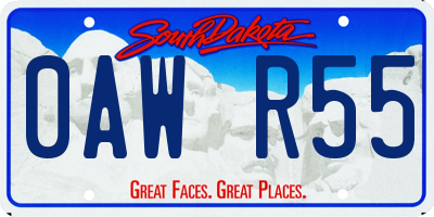 SD license plate 0AWR55