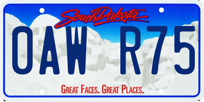 SD license plate 0AWR75