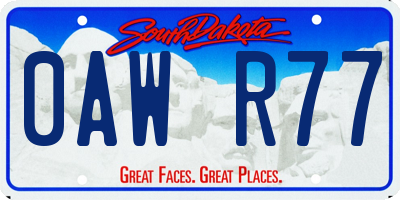 SD license plate 0AWR77