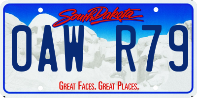 SD license plate 0AWR79