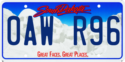 SD license plate 0AWR96