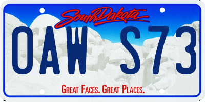 SD license plate 0AWS73