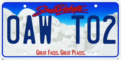 SD license plate 0AWT02