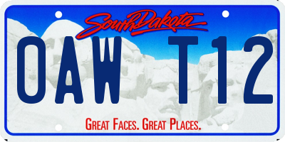 SD license plate 0AWT12