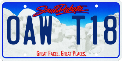SD license plate 0AWT18