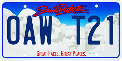 SD license plate 0AWT21