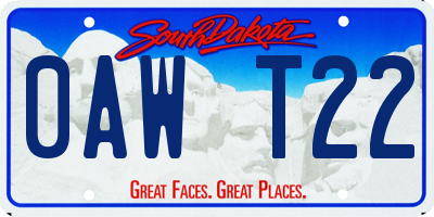 SD license plate 0AWT22