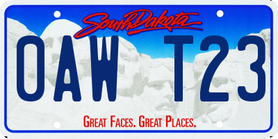 SD license plate 0AWT23