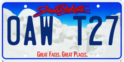 SD license plate 0AWT27