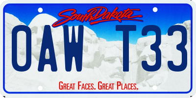 SD license plate 0AWT33