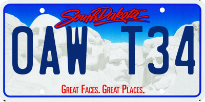 SD license plate 0AWT34