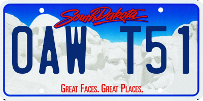 SD license plate 0AWT51