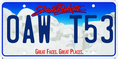 SD license plate 0AWT53
