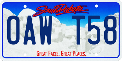 SD license plate 0AWT58