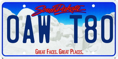 SD license plate 0AWT80