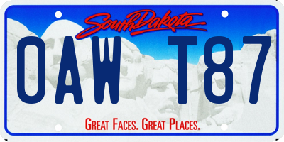 SD license plate 0AWT87