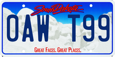 SD license plate 0AWT99