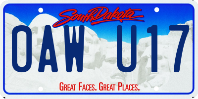 SD license plate 0AWU17