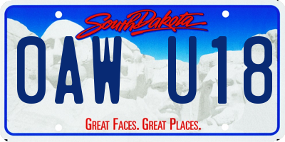 SD license plate 0AWU18
