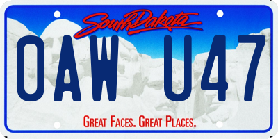 SD license plate 0AWU47