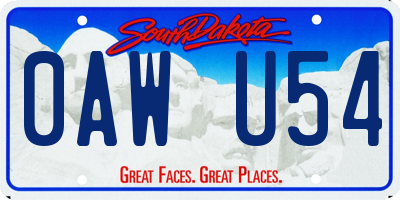 SD license plate 0AWU54